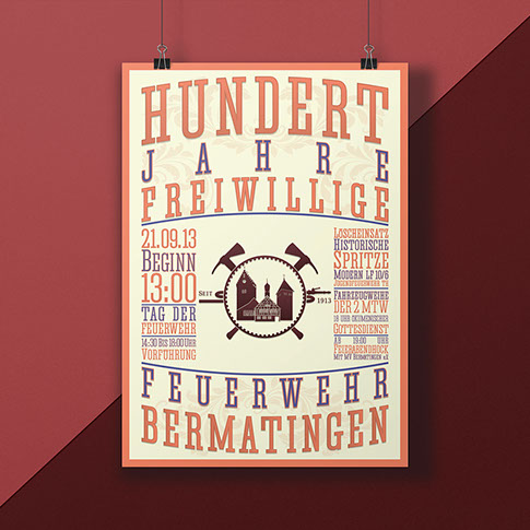 I am CRISM |Plakatgestaltung für das Jubiläum Feuerwehr Bermatingen