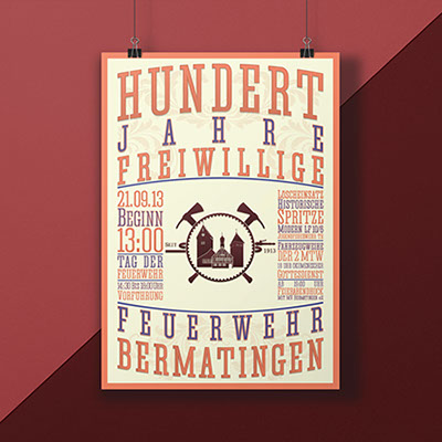 I am CRISM |Plakatgestaltung für das Jubiläum Feuerwehr Bermatingen