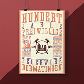 I am CRISM |Plakatgestaltung für das Jubiläum Feuerwehr Bermatingen